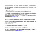 Notice Concerning the Legal Warranty Applicable to Consumers in Quebec